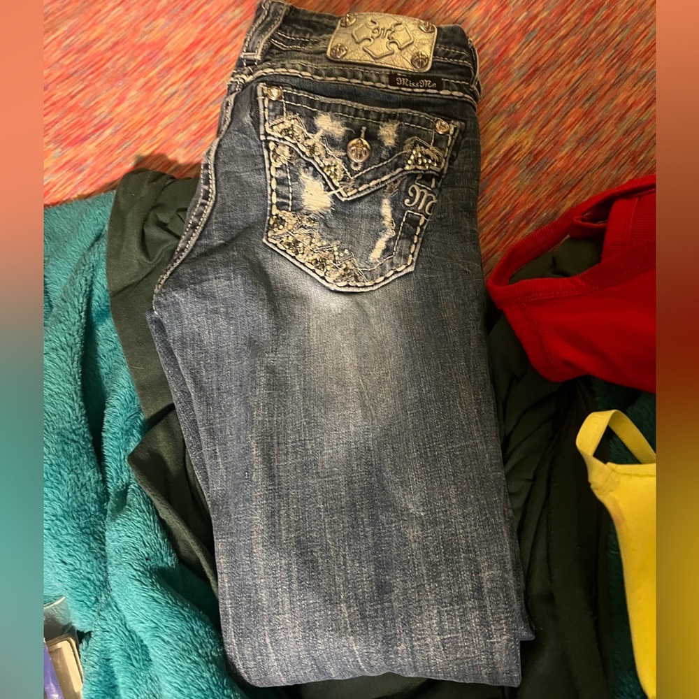 Miss Me Distressed Blue Boot Cut Jeans
